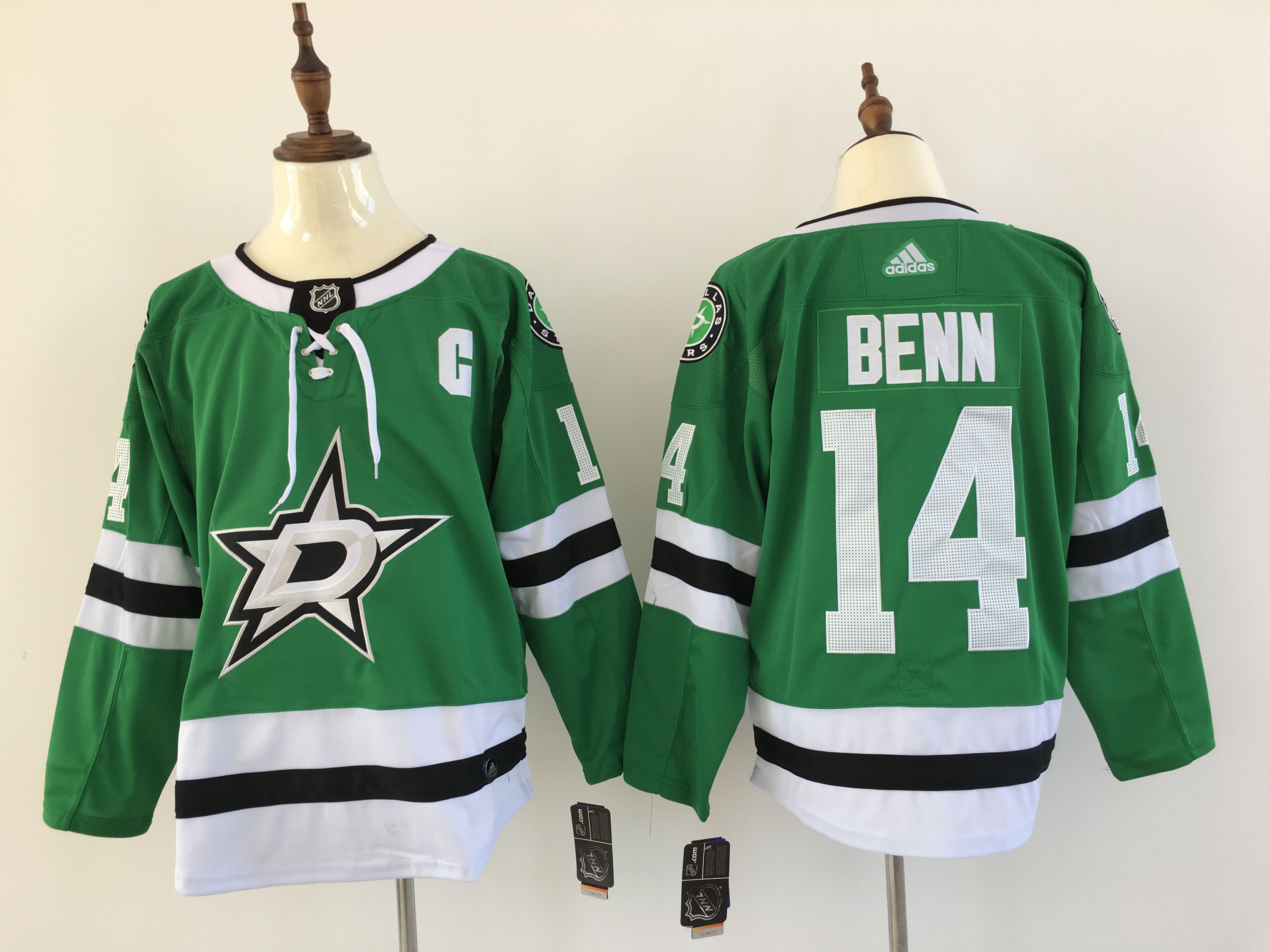 Men Dallas Stars 14 Benn Green Hockey Stitched Adidas NHL Jerseys